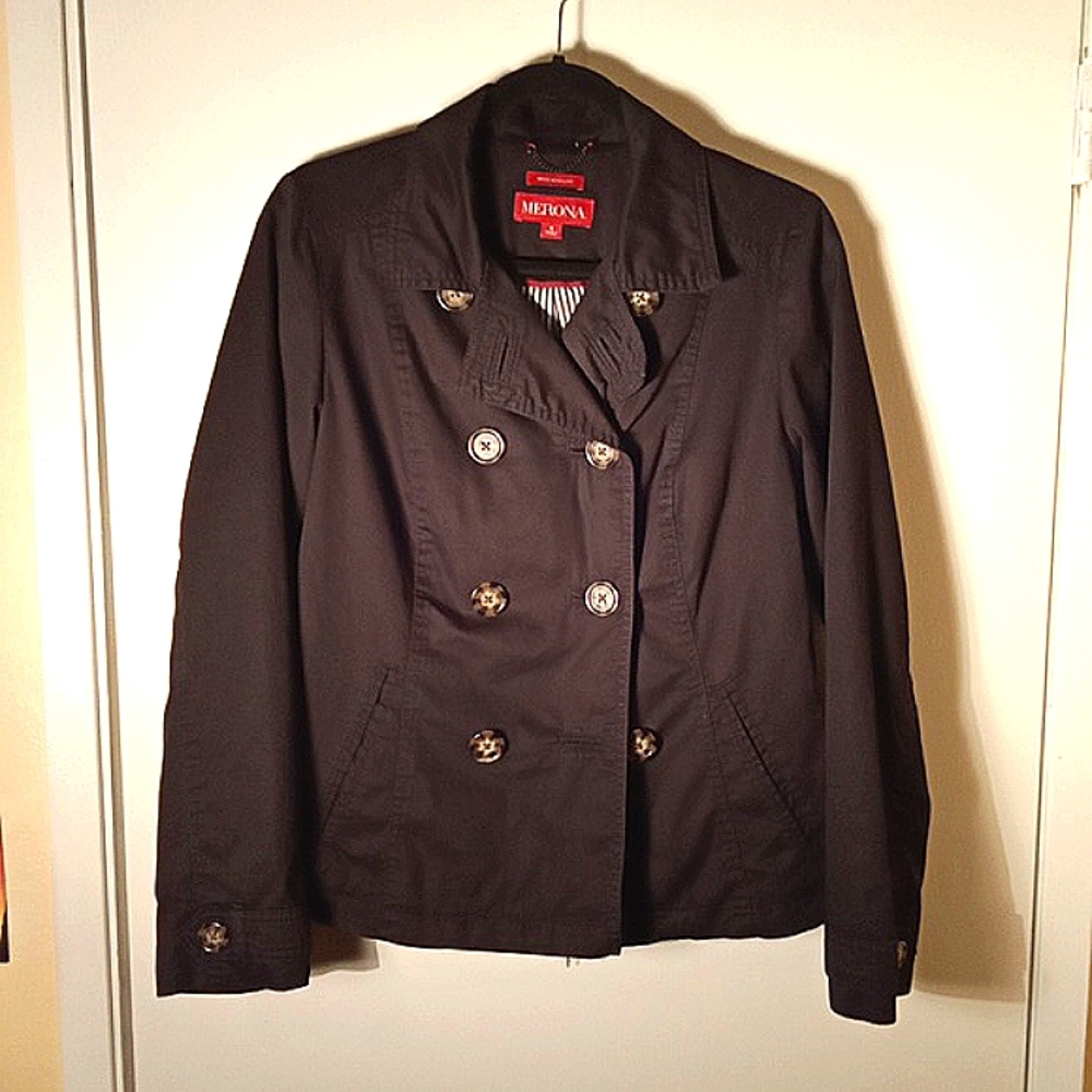 Merona, black button up jacket  size small